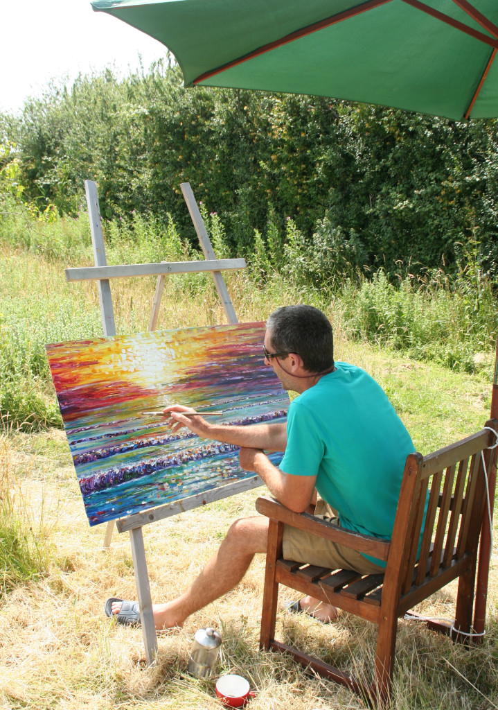 Painting outside the studio in summer