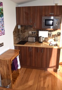 Kitchen area at The Gallery Lodges Hotel